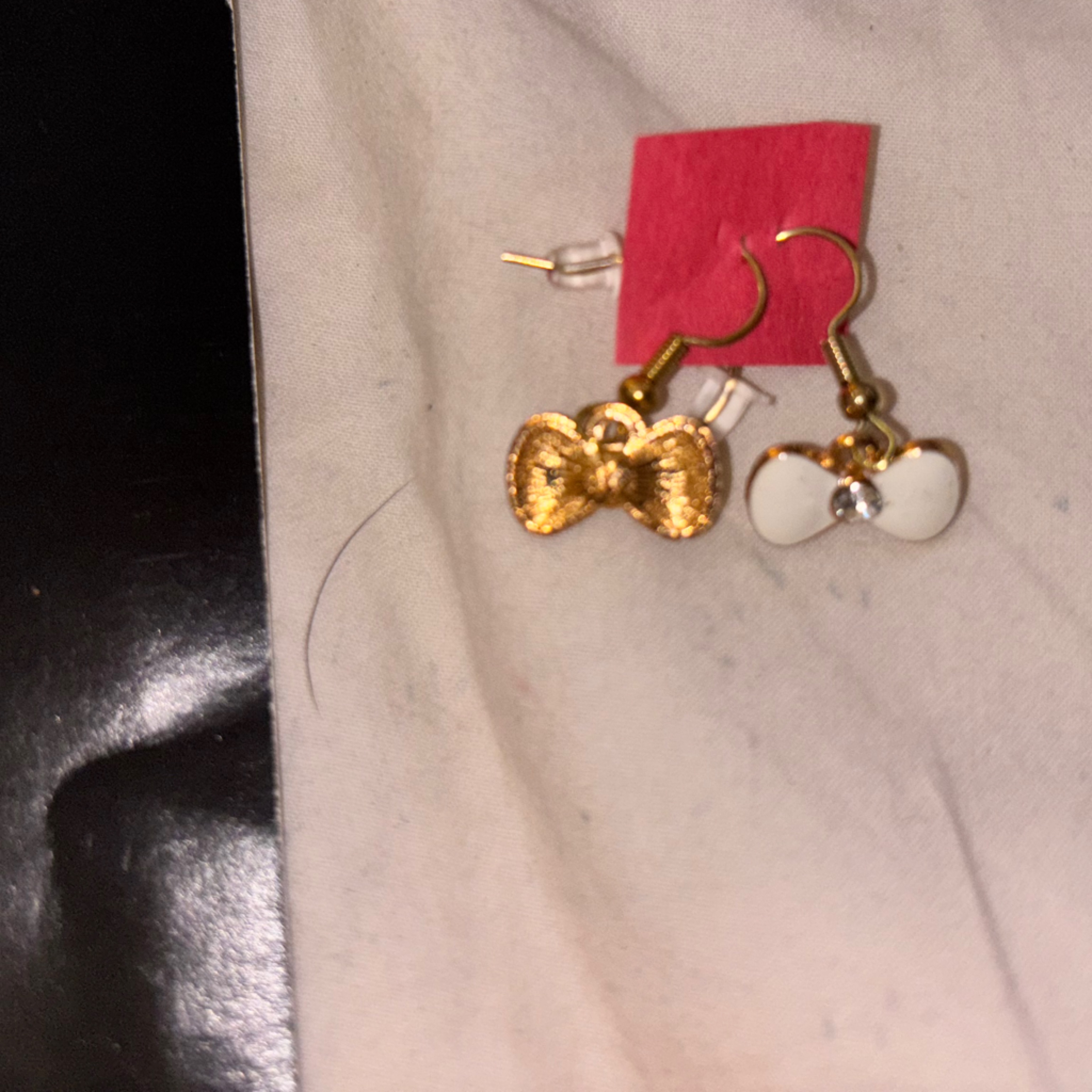 Neiman Marcus Gold And White Earrings